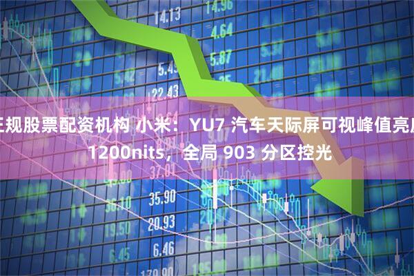正规股票配资机构 小米：YU7 汽车天际屏可视峰值亮度 1200nits，全局 903 分区控光